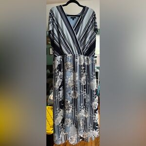 Mixed pattern maxi dress